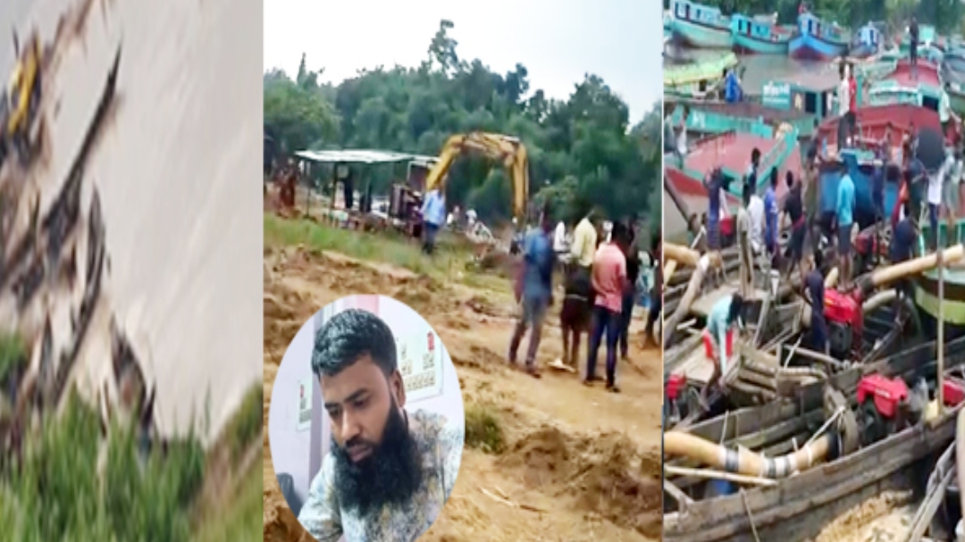 গোয়াইনঘাটে লিজ বহির্ভূত এলাকা থেকে বালু উত্তোলন, নীরব প্রশাসন