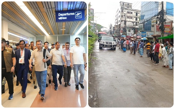 সিলেটে প্রধানমন্ত্রীকে উষ্ণ অভ্যর্থনা, সড়কজুড়ে নেতাকর্মী ও চা-শ্রমিকদের ঢল