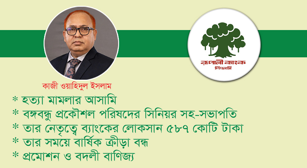 রূপালী ব্যাংকের এমডি আওয়ামী ফ্যাসিস্ট কাজী ওয়াহিদুল ইসলাম এখনো বহাল তবিয়তে