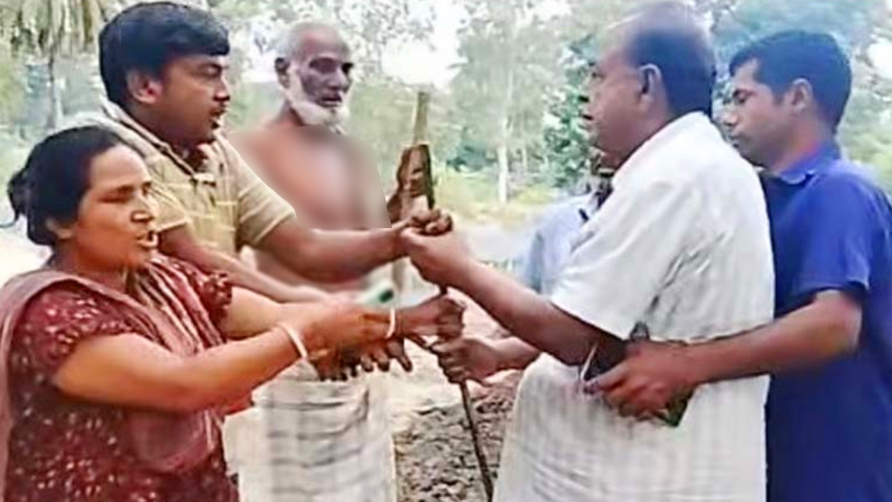 নারী ও তার স্বামীকে প্রকাশ্যে লাঠিপেটা করলেন ইউপি চেয়ারম্যান