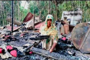 বাহুবলে ভয়াবহ অগ্নিকাণ্ডে মালামাল ও বসতঘর পুড়ে ছাই
