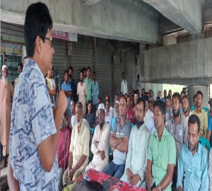 জামালগঞ্জে চাঁদাবাজি বন্ধে ব্যবসায়ী ও নৌকা মালিক-শ্রমিকদের যৌথ সভা