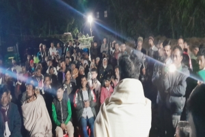 সুনামগঞ্জ ৫ আসন স্বতন্ত্র প্রার্থী শামীম চেীধুরী নির্বাচনী সভায় মানুষের ঢল
